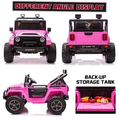 Kids Electric Ride-On Truck Car 24V 9AH Battery with 4WD/2WD Power - Purple