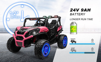 Kids Electric Ride-On UTV Truck with 24V Power, 4WD/2WD and Remote Control