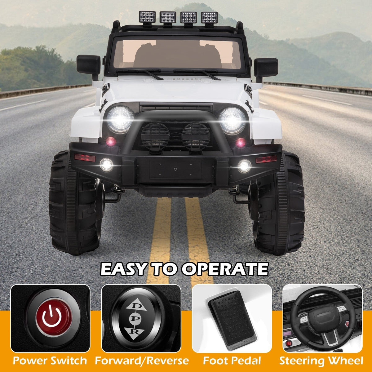 Kids 12V Electric Ride-On Truck with Remote Control and Built-in Music