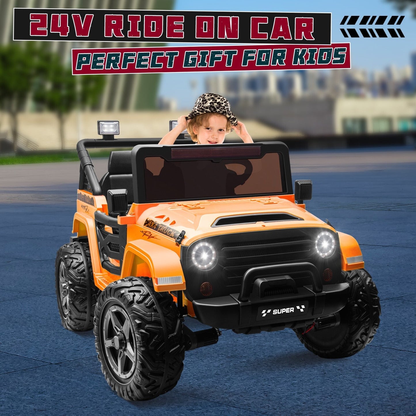 Kids Electric Ride-On Truck 24V 9AH Battery 4WD/2WD Power Car 2-Seater