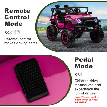 12V Electric Kids Ride-On Truck with Remote Control and 2 Seats