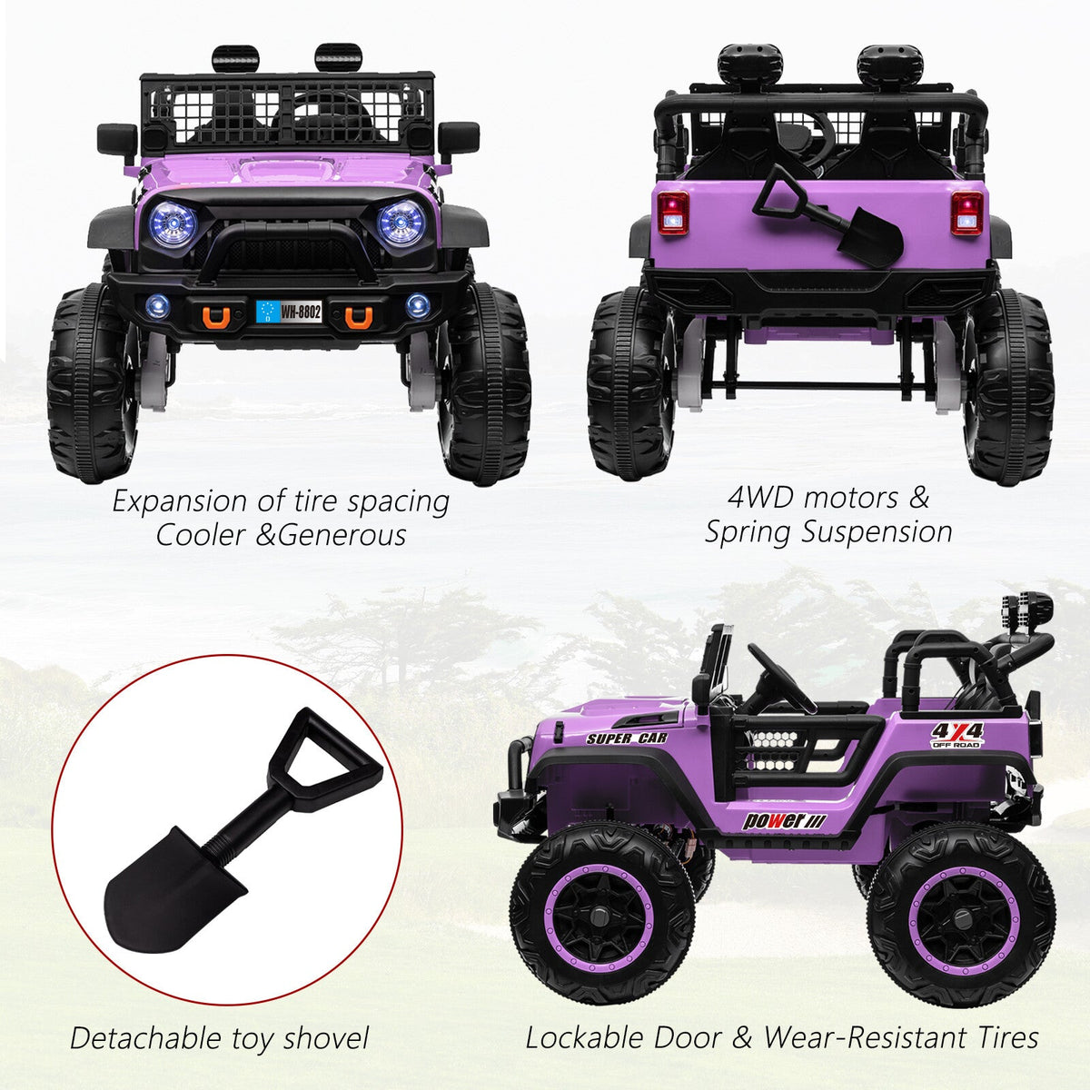 Kids 24V Electric Ride-On Truck with 2WD/4WD Switch and Dual Seats