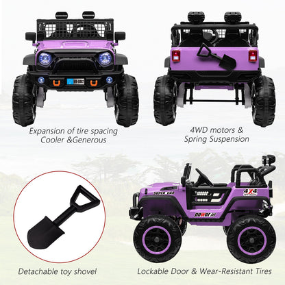 Kids 24V Electric Ride-On Truck with 2WD/4WD Switch and Dual Seats