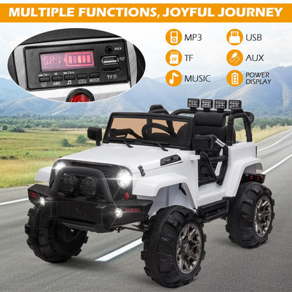 12V Kids Ride-On Jeep Truck Car with Remote Control and 3 Speed Settings