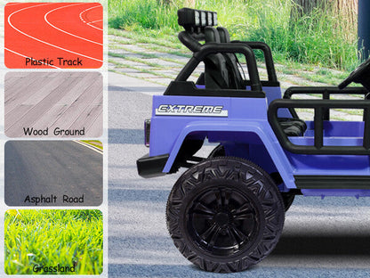 12V Electric Ride-On Jeep Truck for Kids, 2-Seater with 3 Speeds and Remote Control