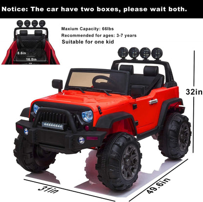 12V Electric Ride-On Kids Pickup Truck with 3-Speed Remote Control