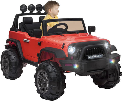 12V Electric Ride-On Kids Pickup Truck with 3 Speeds and Remote Control - Red