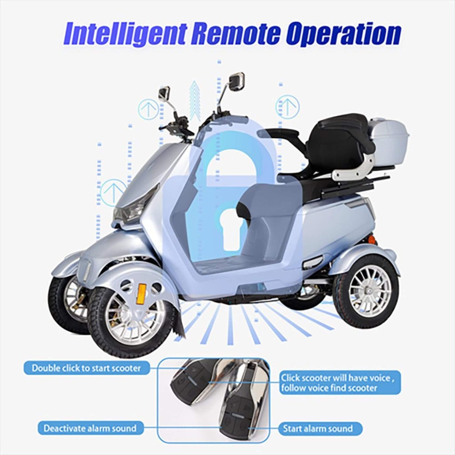 Zvg Heavy-Duty 1000W 60V/20AH 330LBS Four-Wheel All-Terrain Travel Mobility Scooter [SN-4L] (SAK97245)