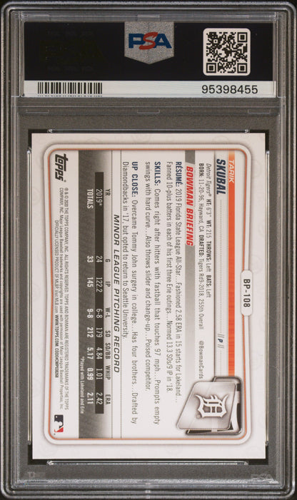 Graded 2020 Topps Bowman Tarik Skubal #BP108 Paper Prospects Rookie RC Baseball Card PSA 10 Gem Mint